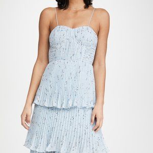 Self Portrait Metallic Floral Tiered Midi Dress